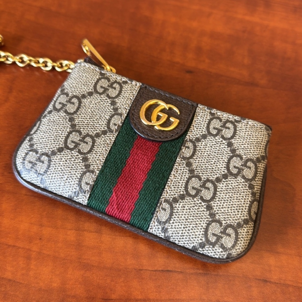 Gucci Beige Monogram Key Pouch